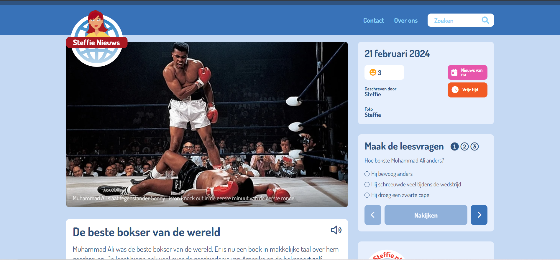 Muhammad Ali op Steffie Nieuws